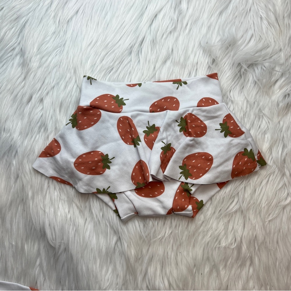 Berry Sweet Strawberry print skirted Bummie